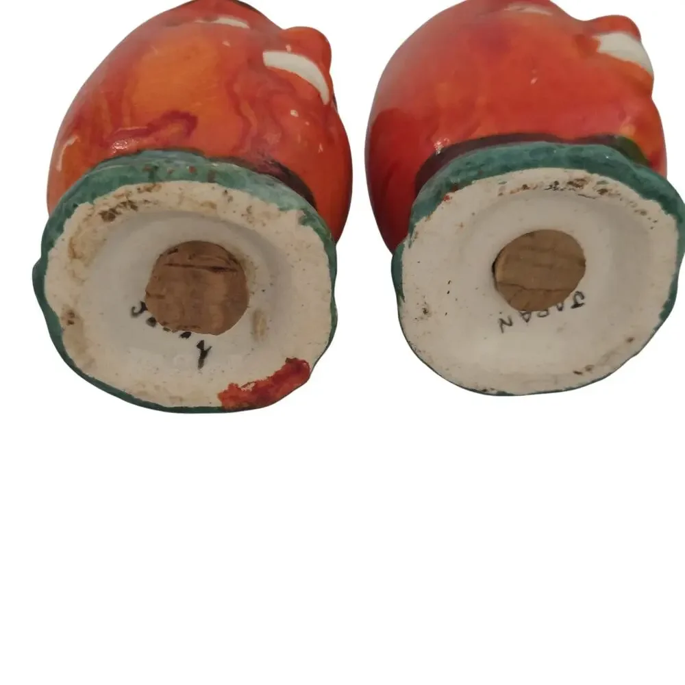 Vintage 1950s Anthropomorphic Carrot Salt & Pepper Shakers – Made in Japan